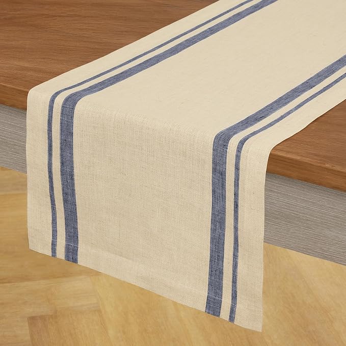 Solino Home 100% Linen Table Runner, 14 x 132 in, mitered corners | Pure Linen - Image 2