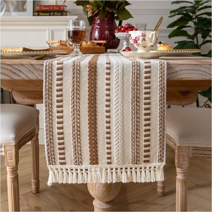 Caflife Boho Table Runner 90 Inchs Long, Dining Room Home Decor by Caflife