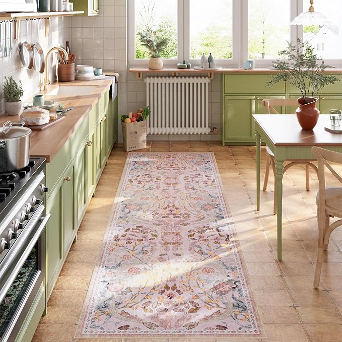 AMTOVO 2x6 Runner Rug for Hallway, Washable Non-Slip Long Kitchen Carpet - Image 3