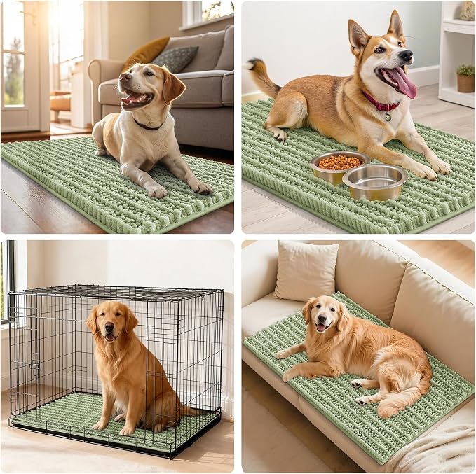 Smiry Dog Door Mat for Muddy Paws 40x32, Absorbent Dirt Trapper, Non-Slip - Image 7
