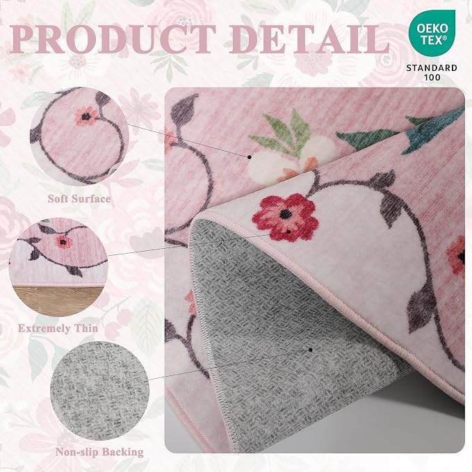 DUKINO 2x10 Kitchen Runner Rug for Hallway, Washable Runner Rug - Image 4