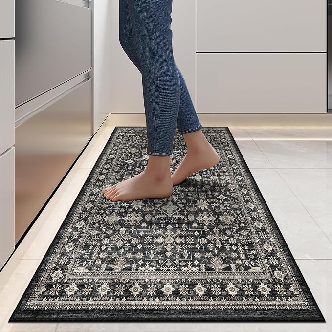 Dark Grey Washable 2x6 Runner Rugs - Image 3