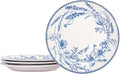 Bico Blue Garden Toile De Jouy Salad Plates Set of 4, 8.75 Inch Ceramic Dessert by Bico