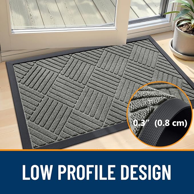 OLANLY Front Door Mat Outside Entrance 47x32, Heavy Duty Sturdy Natural Rubber - Image 4