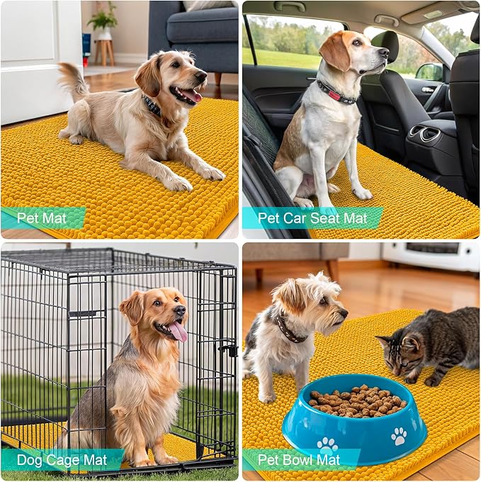 OLANLY Dog Door Mat for Muddy Paws 54x32, Absorbs Moisture and Dirt, Absorbent - Image 7