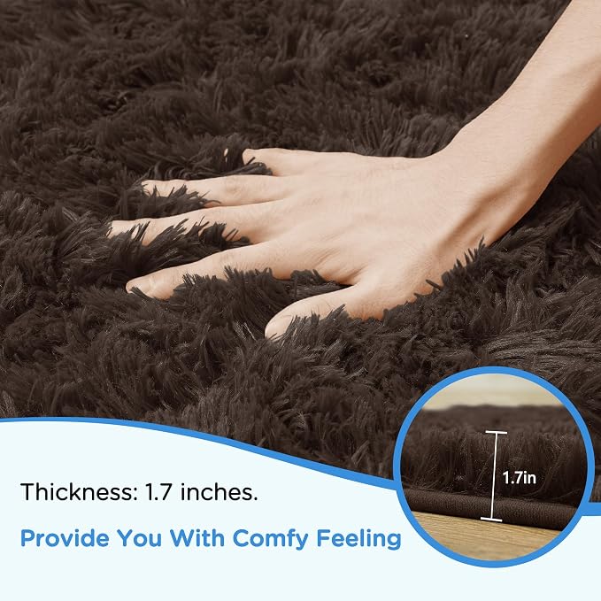 8x10 Brown Area Rugs for Living Room, Large Fluffy Shag Rug for Bedroom Nursery - Image 5
