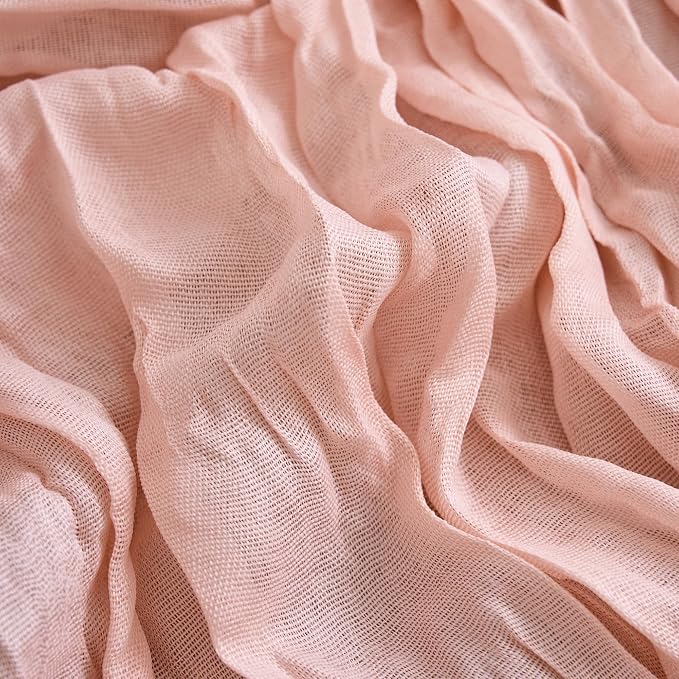 Asee'm Dusty Pink Cheesecloth Table Runner Summer 10FT Gauze Boho Rustic | - Image 5