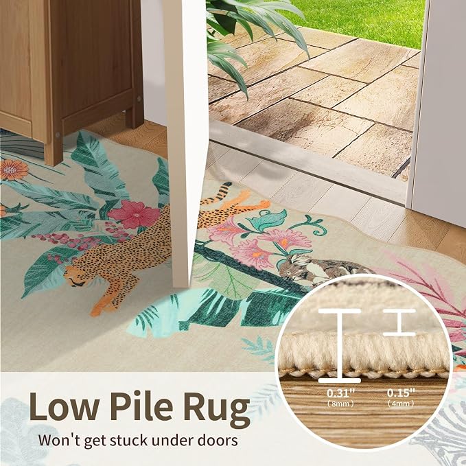Rugxara 4x6 Rug for Living Room Bedroom, Leopard/Cheetah/Zebra/Tiger Print Area - Image 6