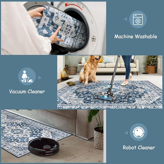 Moynesa Ultra-Thin Vintage 8x10 Area Rugs - Image 5