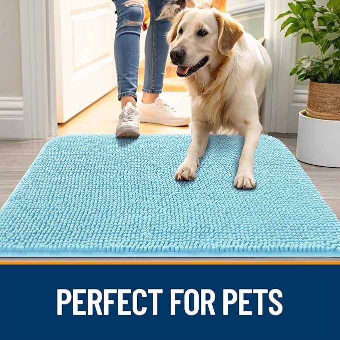OLANLY Dog Door Mat for Muddy Paws 34x21, Absorbs Moisture and Dirt, Absorbent - Image 6