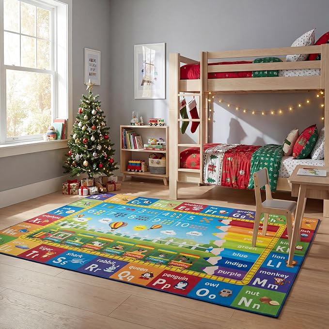 Unirea 3x5 Kids Rug for Playroom Bedroom Living Room, Washable Educational Play - Image 7