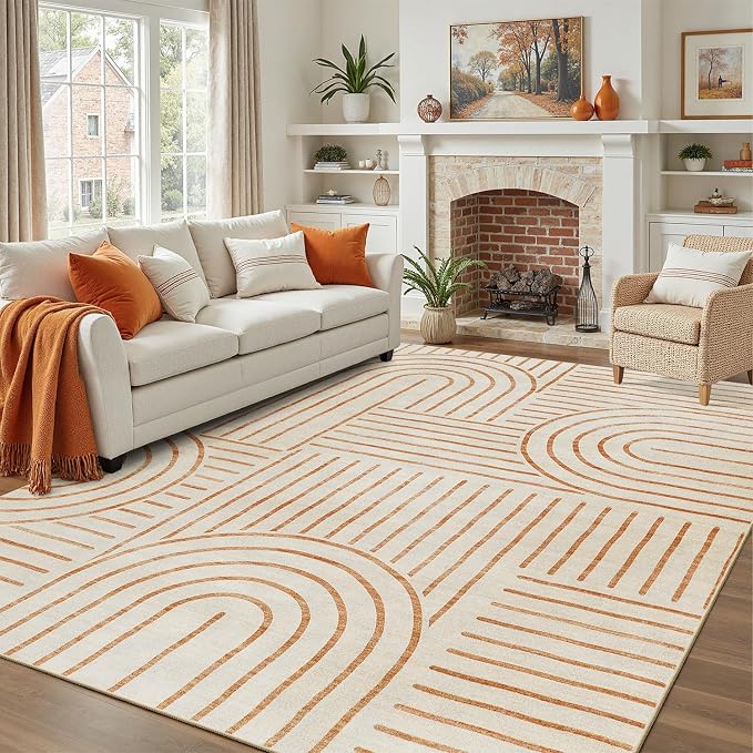 DCX Abstract Machine Washable 5x7 Rug, Soft Low Pile Non Slip Carpet, Kid & Pet - Image 6