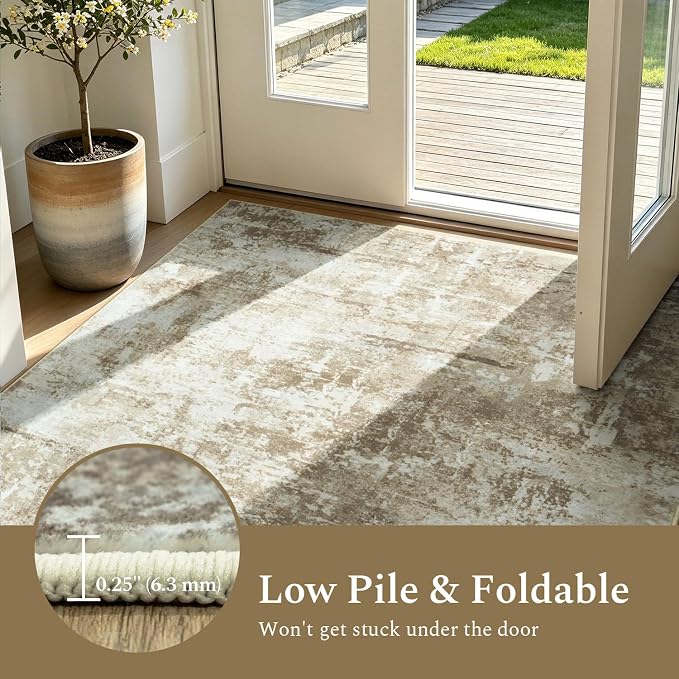 Rugflix 5x7 Area Rugs for Living Room, Washable Large Rug Stain-Resistant Low - Image 6