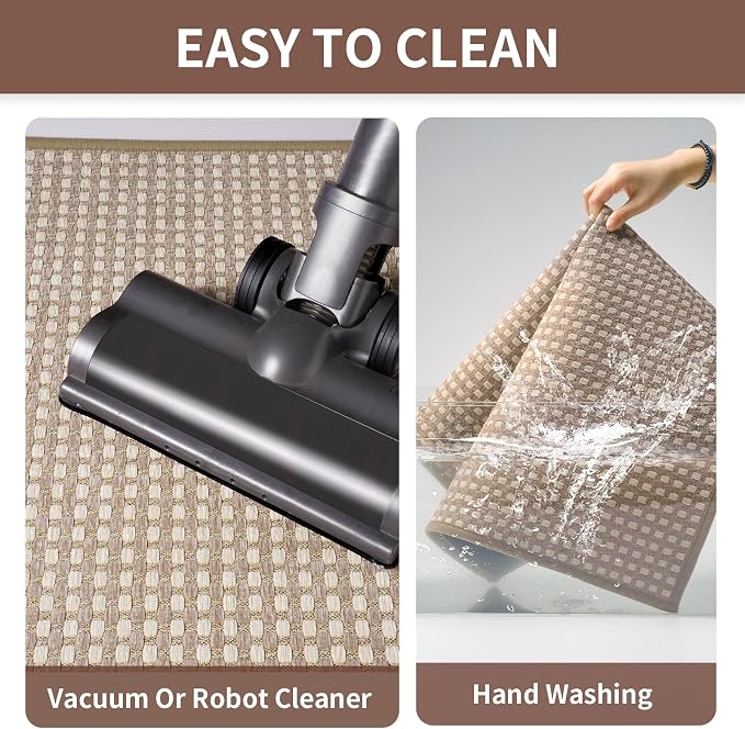 YDKGL Kitchen Rugs Non Slip Washable, Rubber Backing Soft Chenille Braided - Image 7