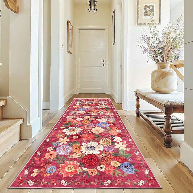 Rug for Hallways Kitchen Rug 3x7, Non Slip Washable Runner Rug by WelcometoBabovid