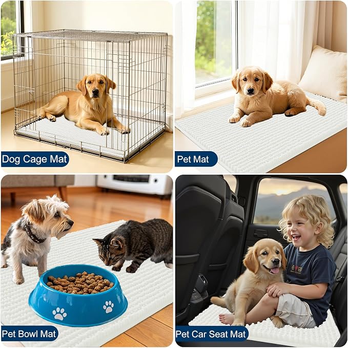 OLANLY Dog Door Mat for Muddy Paws 44x24, Ultra Absorbent Chenille Mud Doormat - Image 7