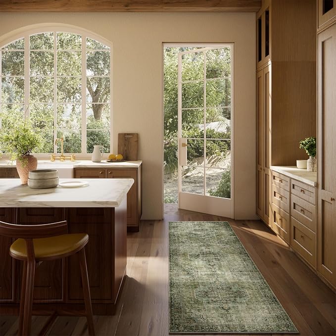 Machine Washable Kitchen Runner Rug: 2'6"x8' Hallway Rug Non Slip Low-Pile - Image 7