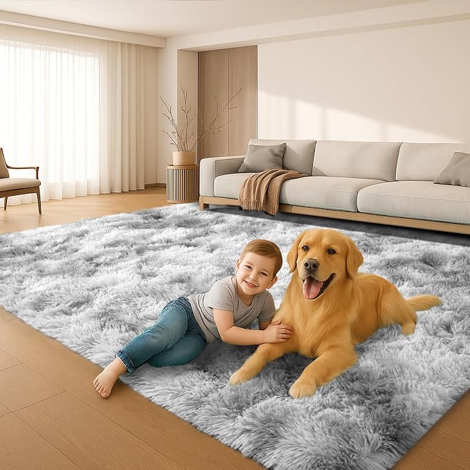 5x7 Plush Fluffy Area Rugs, Large Soft Carpet, Upgraded Non-Slip Rectangular Rug by Mtandyx