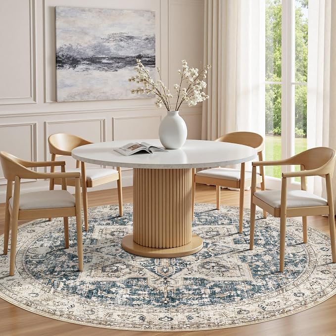 Tortania 5' Round Area Rug Living Room Rugs - Image 3