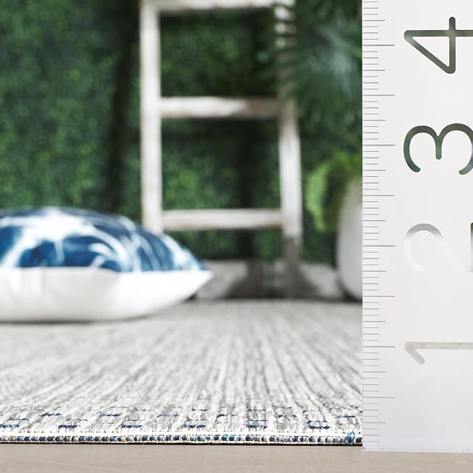 SAFAVIEH Courtyard Collection 2'3' x 16' Grey/Navy CY8521 Indoor/ Outdoor Patio - Image 5