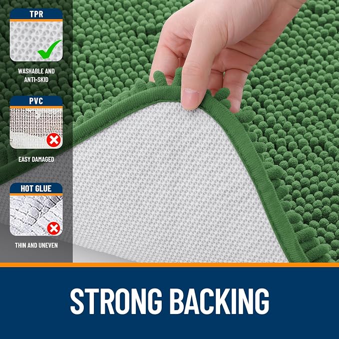 OLANLY Toilet Rugs U-Shaped 20x20, Extra Soft Absorbent Chenille Contour - Image 6