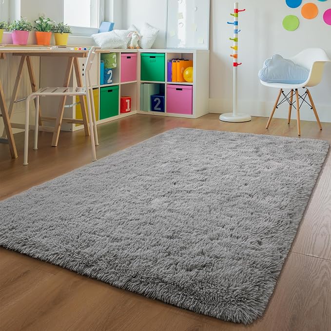 Andecor Soft Fluffy Bedroom Rugs, 3 x 5 Feet Indoor Shaggy Plush Area Rug - Image 2