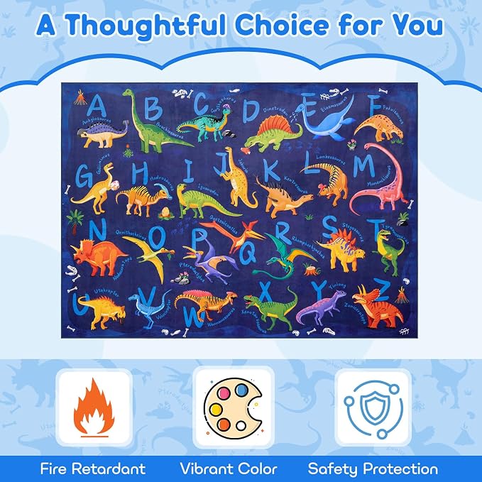 6x9 ABC Classroom Rug for Kids Playroom, Alphabet Rug - Image 4
