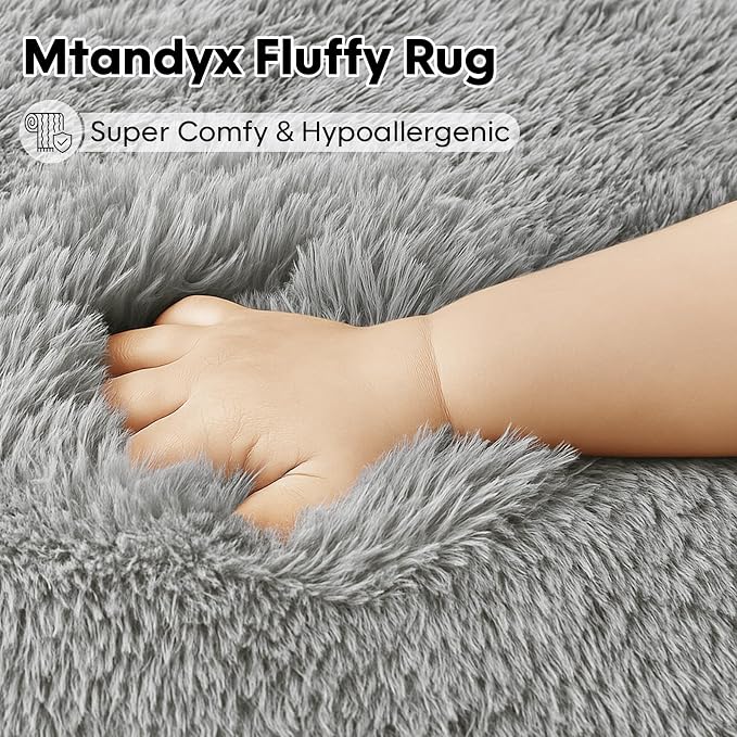 Large 9x12 Area Rug for Living Room, Soft Shag Rugs for Bedroom, Non-Slip Ultra - Image 2