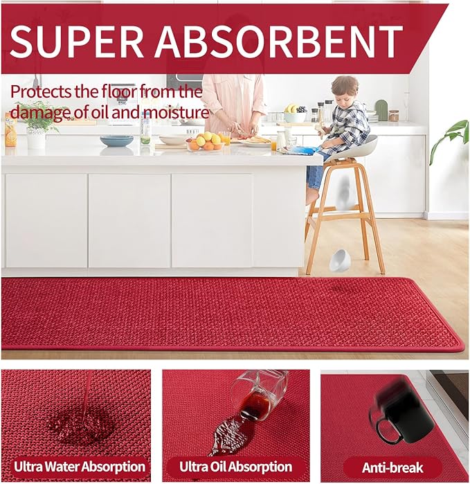 YDKGL Kitchen Mat Set of 2 PCS, Cushioned Non Slip Rugs - Image 5