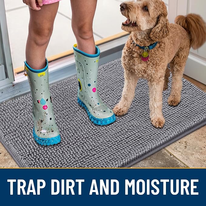 Smiry Dog Door Mat for Muddy Paws 59x24, Absorbent Dirt Trapper, Non-Slip - Image 3