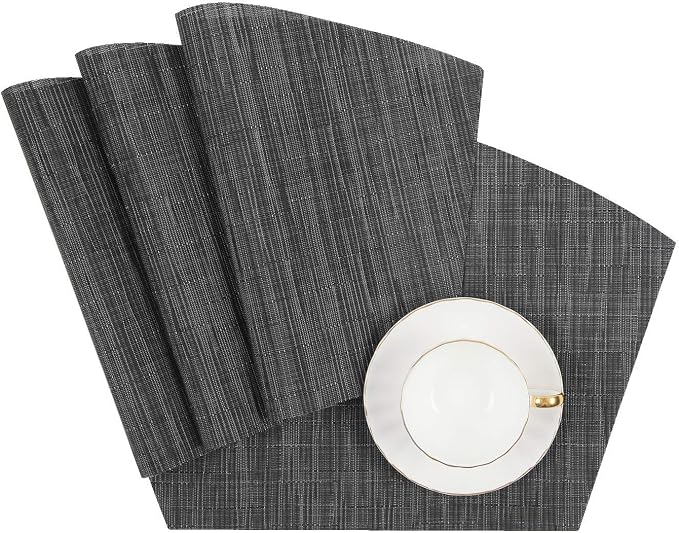 SHACOS Small Round Table Placemats Wedge Placemat Set of 4 Non Slip Heat - Image 5