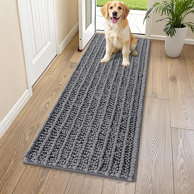 Smiry Dog Door Mat for Muddy Paws 59x20, Absorbent Dirt Trapper, Non-Slip by Smiry