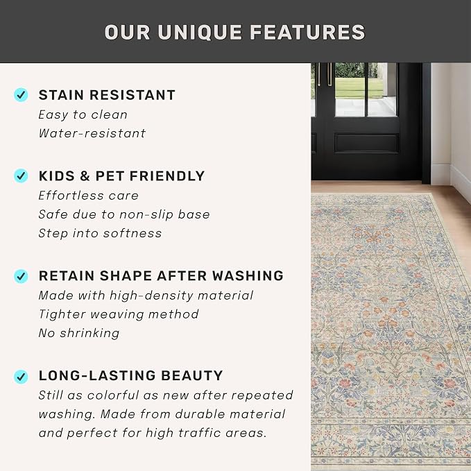 Hazo Haus Washable Bathroom Runner Rug 2x5, Non Slip Runner - Image 7