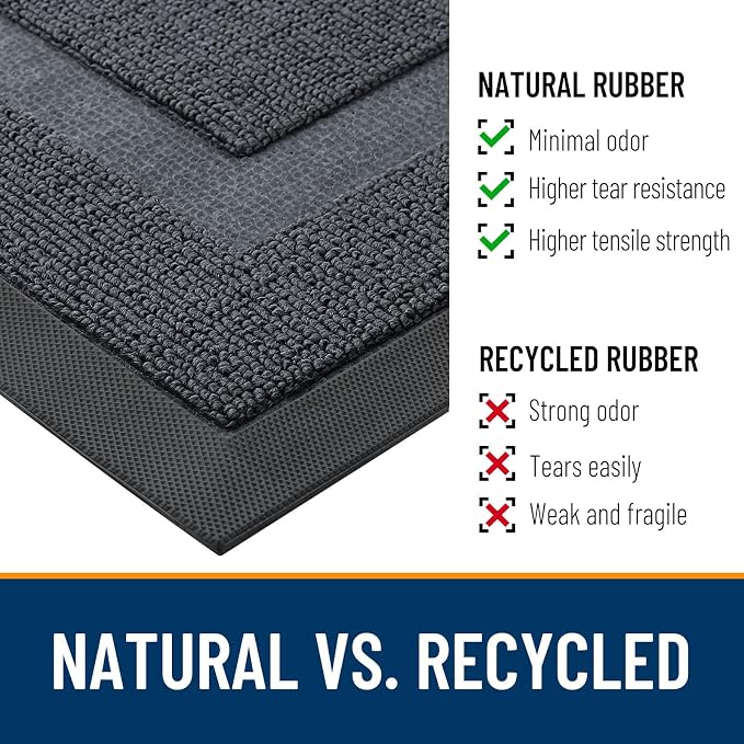 OLANLY Half Circle Door Mat Indoor Outdoor Entrance Welcome, Waterproof - Image 3