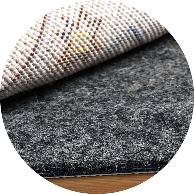 BAGAIL Felt and Natural Rubber Backing Rug Pads 1/4” Thick, Round 8 Ft Non Slip by BAGAILBASICS