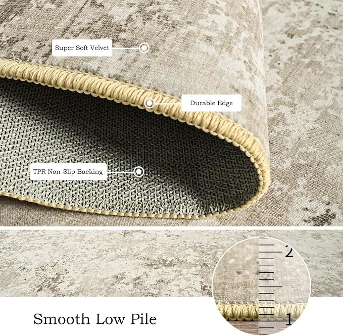 Toneed Entryway Runner Rug 2x6 for Hallway Kitchen, Washable Non-Slip Rug - Image 6