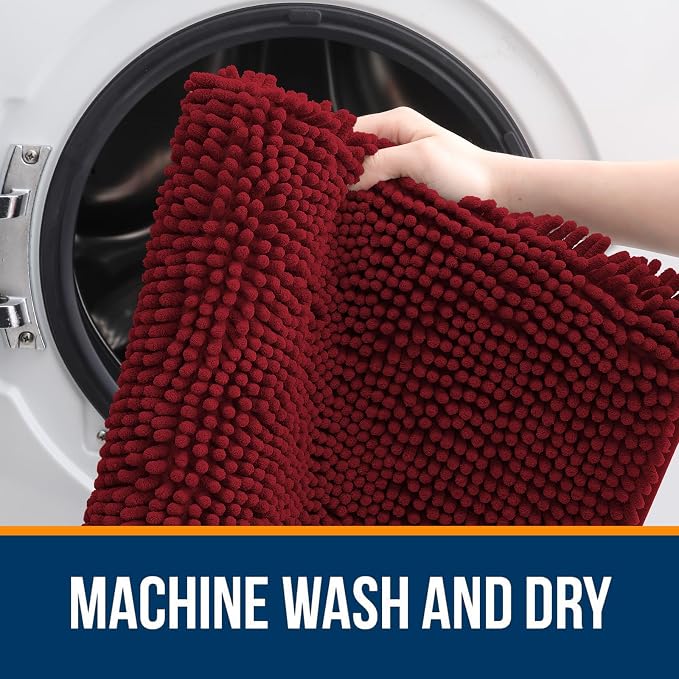 OLANLY Bathroom Runner Rugs 47x24, Extra Soft Absorbent Chenille Bath Rugs - Image 5