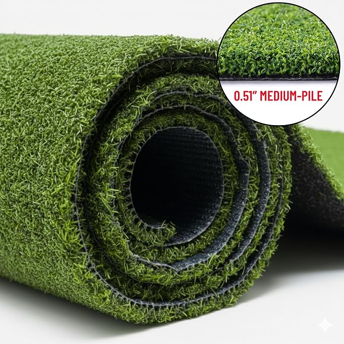 Ottomanson Artificial Grass Turf Runner Pro 31" x 26', Fake Grass Rug - Image 2
