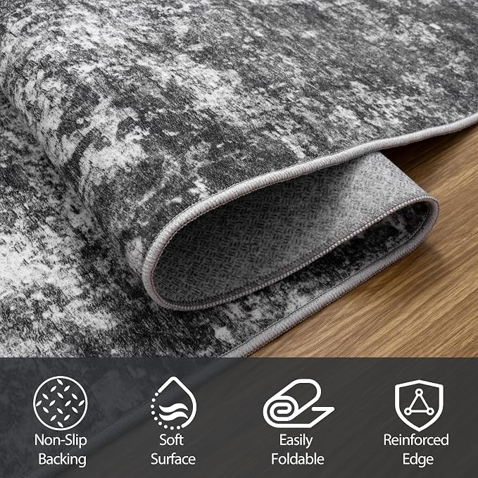 5x8 Area Rugs for Living Room Rug Washable: Abstract Rug for Dining Room - Image 4