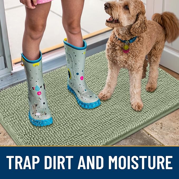 Smiry Dog Door Mat for Muddy Paws 48x30, Absorbent Dirt Trapper, Non-Slip - Image 3