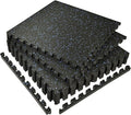 SUPERJARE 0.56'' Thick 6 Pcs 24 Sq Ft Rubber Top Exercise Equipment Mats by SUPERJARE