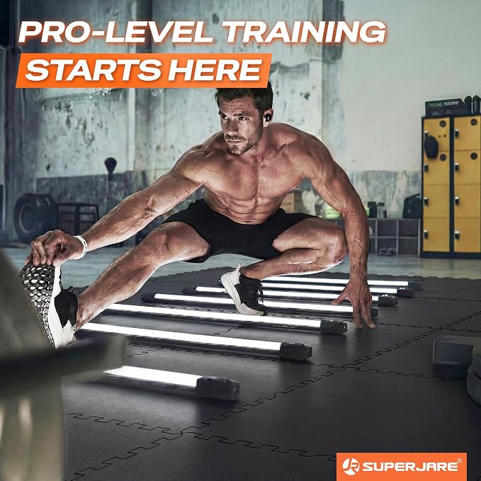 SUPERJARE 0.56'' Thick 48 Pcs 192 Sq Ft Rubber Top Exercise Equipment Mats - Image 2