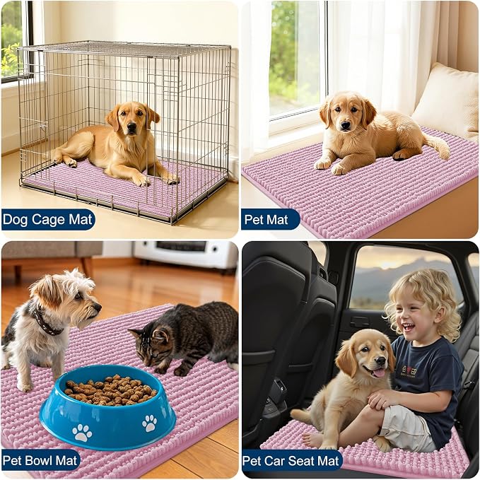 OLANLY Dog Door Mat for Muddy Paws 59x35, Ultra Absorbent Chenille Mud Doormat - Image 7