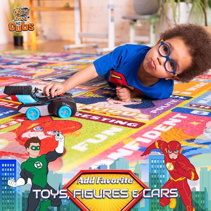 DC Super Friends Educational Kids Rug – ABC Alphabet, Emotions & Hero Traits - Image 7