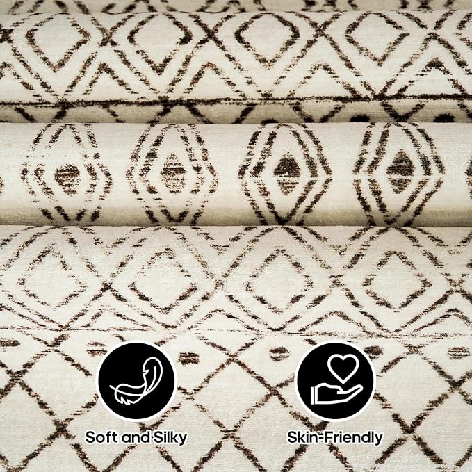 2'6"x14' Hallway Runner Rug Washable: Moroccan Non Slip Runner Rugs Low Pile - Image 5