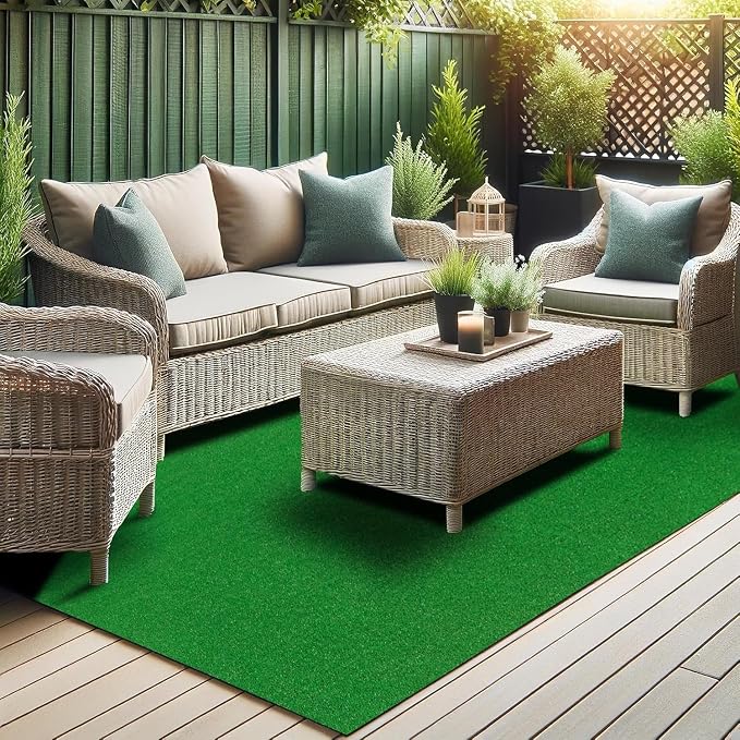 Ottomanson Artificial Grass Waterproof Outdoor Rug 7'10" x 9'10" – Astro Turf by Ottomanson