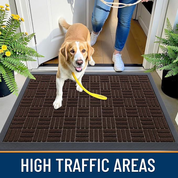 OLANLY Front Door Mat Outside Entrance 47x23, Heavy Duty Sturdy Natural Rubber - Image 6