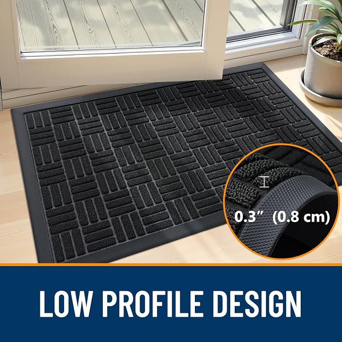 OLANLY Front Door Mat Outside Entrance 59x34, Heavy Duty Sturdy Natural Rubber - Image 5
