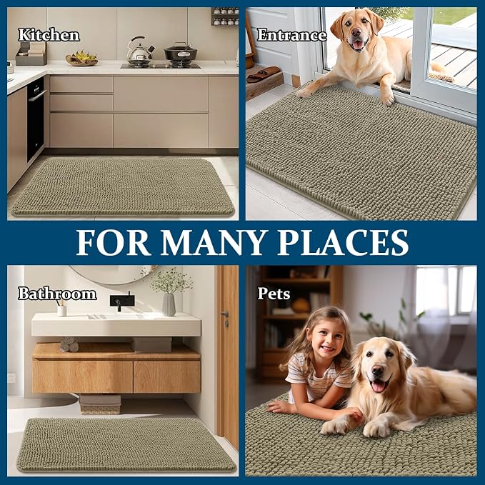 OLANLY Dog Door Mat for Muddy Paws 54x32, Absorbs Moisture and Dirt, Absorbent - Image 8