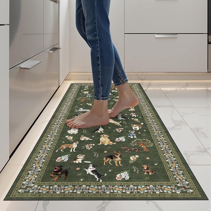 Dog Rug Runner for Entryway, 2x5 Washable Kitchen Mat Ultra-Thin Soft, Non-Slip by WelcometoBabovid